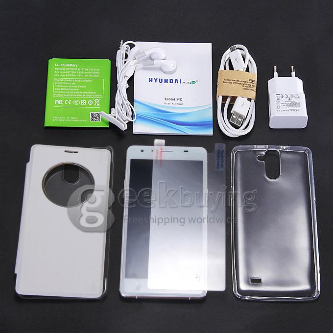 HYUNDAI Q6 Plus 5.5inch 4G LTE Android 4.4 Smartphone 64-bit MTK6732 Quad Core 1.5GHz 1GB 8GB 8.0MP Smart Wake- White
