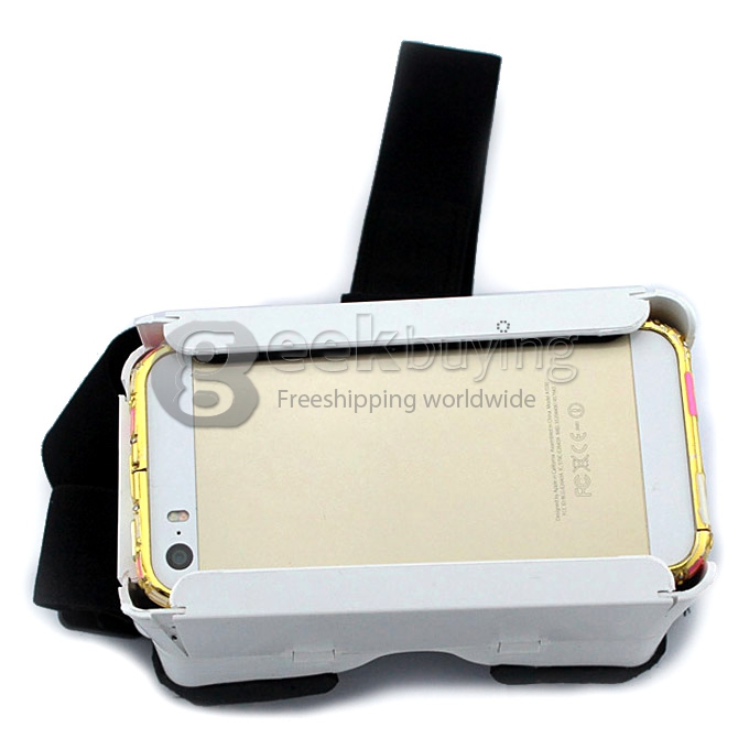 Head Mount 3D Immersive Virtual Reality VR Headset Video Game Cardboard FOV80  IPD Adjustment  for 4-6 inches Smartphones - White