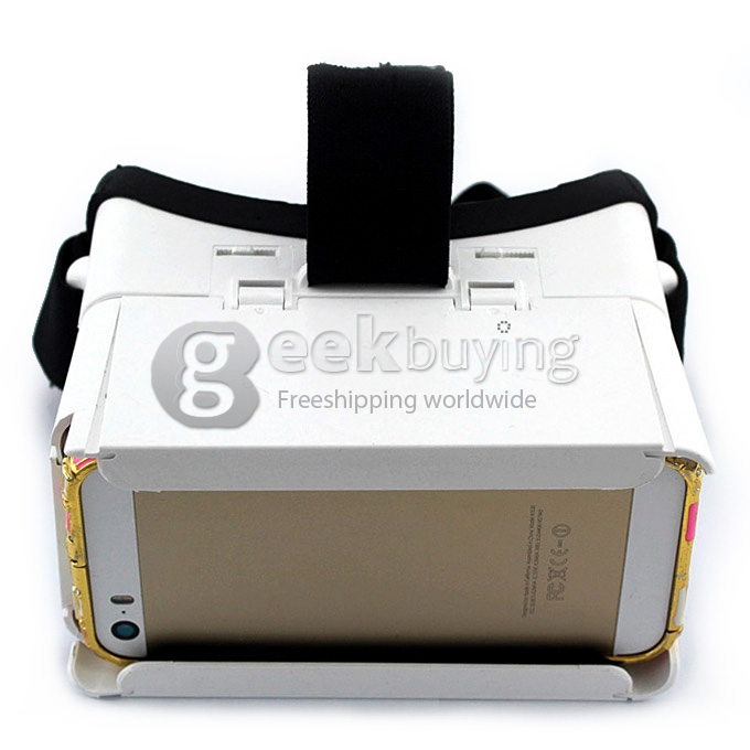 Head Mount 3D Immersive Virtual Reality VR Headset Video Game Cardboard FOV80  IPD Adjustment  for 4-6 inches Smartphones - White