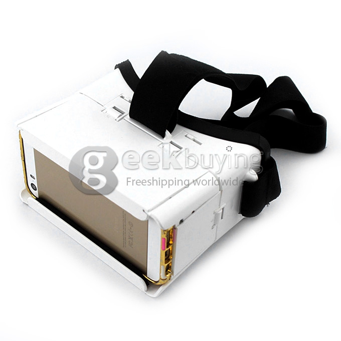 Head Mount 3D Immersive Virtual Reality VR Headset Video Game Cardboard FOV80  IPD Adjustment  for 4-6 inches Smartphones - White