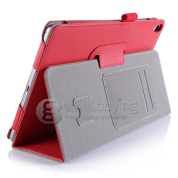 Foldable Cards Carried PU Leather Cover Case For Google Asus Nexus 9 Tablet PC - Red