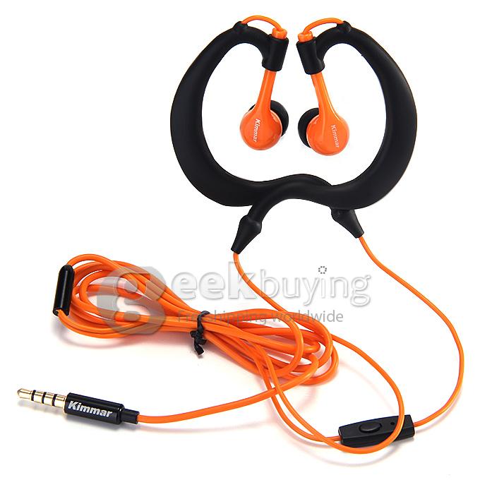 Kimmar KM-R02 3.5mm Plug Sweatproof Stereo Headphone Compatible With iPhone/iPod/other Devices - Orange