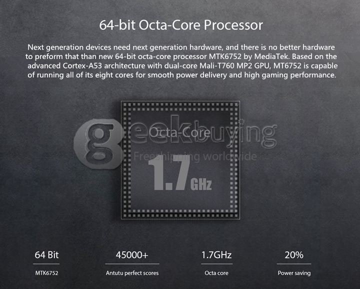 Ulefone Be Touch 2 5.5inch FHD 4G LTE Smartphone Android 5.1 3GB 16GB 64bit MT6752 Octa Core 1.7 GHz 13.0MP - Metal Grey