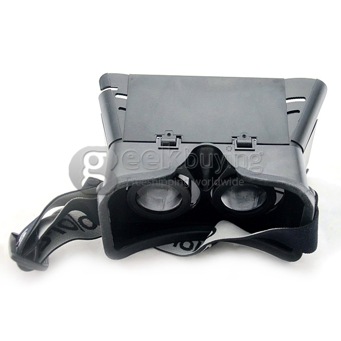 Head Mount 3D Immersive Virtual Reality VR Headset FOV70 Video Game Cardboard IPD & Focus Adjustable for 4-6 inches Smartphones - Black