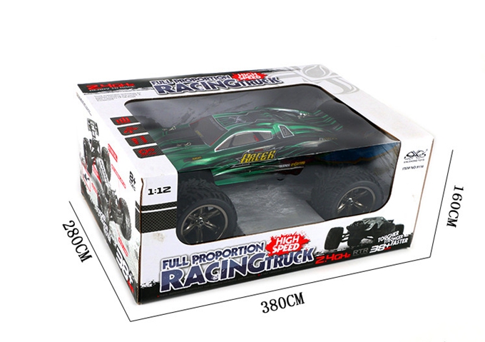 9116 1/12 Brushed RC Monster Truck 2.4GHz 38KM/H High Speed 2WD RTR - Red