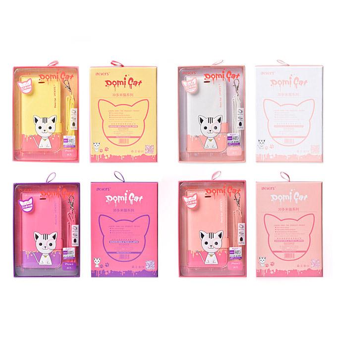 [Wholesale] 10pcs Leiers Domi Cat TPU Leather Case Protective Cover for Apple iPhone 6 Plus 5.5inch - Purple