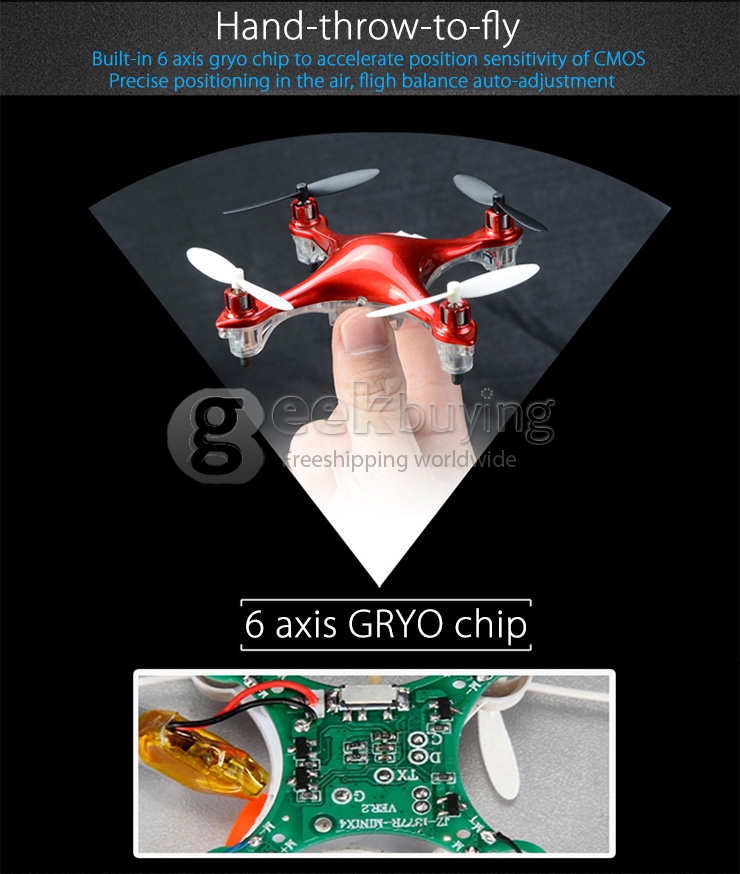 CG022 Mini RC Quadcopter 2.4G 6 Axis Gryo Headless Mode One Key To Roll 3D Flip LED RTF Aircraft With Latest Circuit Board - White