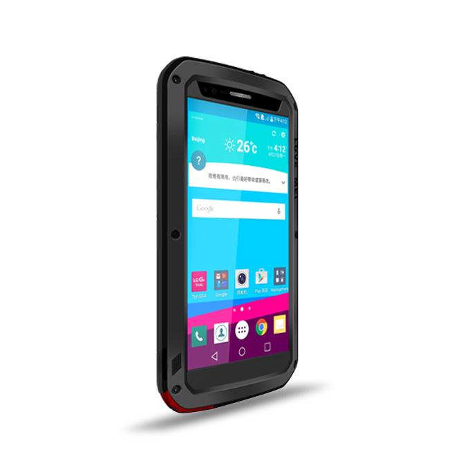 Lovemei Dirt/Snow/Shockproof Powerful Metal Gorilla Glass Cover Case For Nexus LG G4 - Black