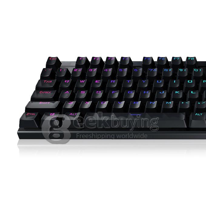 Lenovo MK300 RGB Colorful 104 Keys Mechanical Keyboard - Black