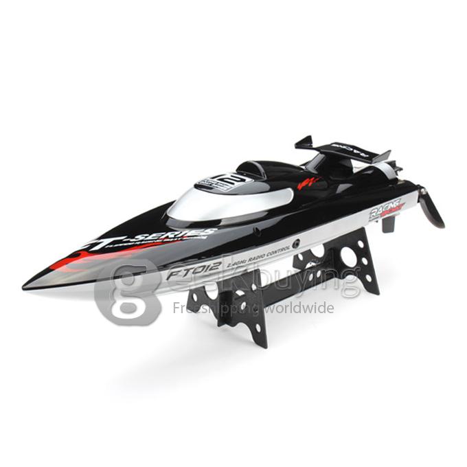 FT012 Upgraded RC Racing Boat 2.4G Brushless 45HM/H Auto Flip Over Yacht with Cooling System  - Black