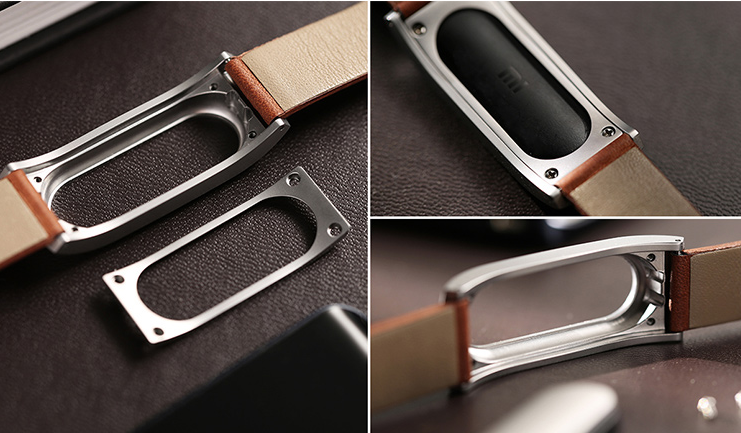 Original Xiaomi Miband Replacement Bracelet Genuine Leather Wrist Strap For Xiaomi Smart Watch - Brown