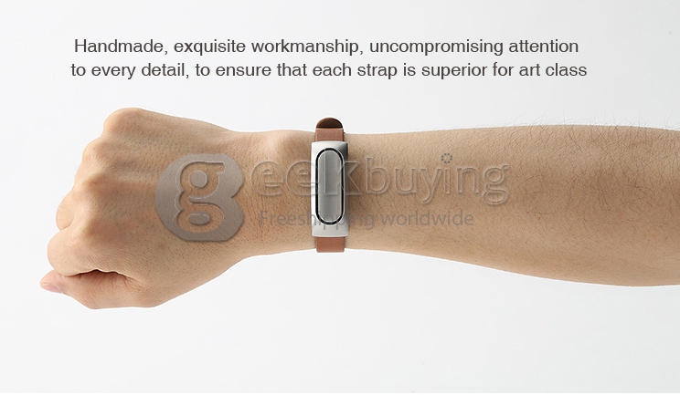 Original Xiaomi Miband Replacement Bracelet Genuine Leather Wrist Strap For Xiaomi Smart Watch - Brown