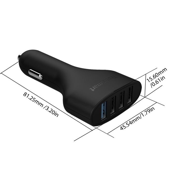 [Qualcomm Certified] Tronsmart Quick Charge 2.0 54W 4 Ports Car Charger for Samsung/ Google Nexus 6/ Sony Xperia/ Xiaomi/ Asus Zenfone 2