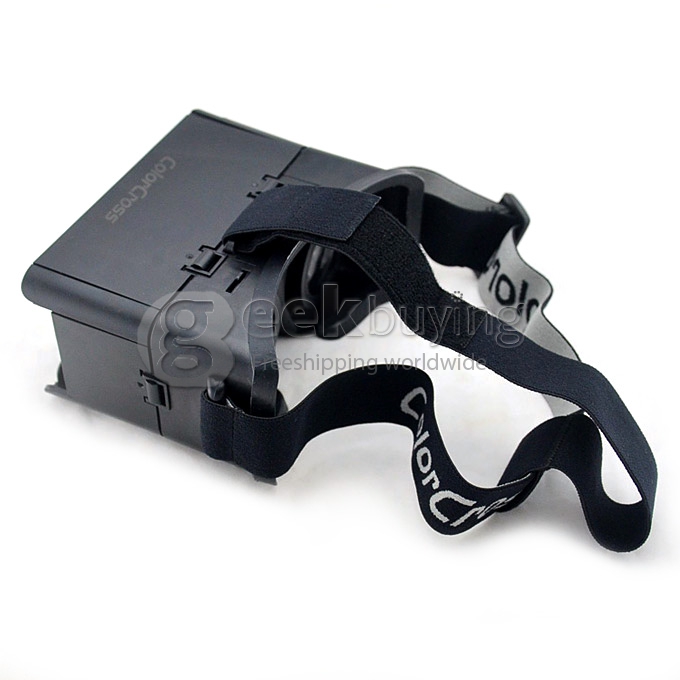 Head Mount 3D Immersive Virtual Reality VR Headset FOV70 Video Game Cardboard IPD & Focus Adjustable for 4-6 inches Smartphones - Black