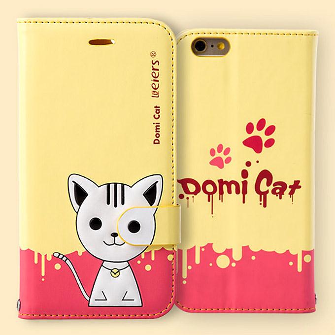 [Wholesale] 10pcs Leiers Domi Cat TPU Leather Case Protective Cover for Apple iPhone 6 Plus 5.5inch - Yellow