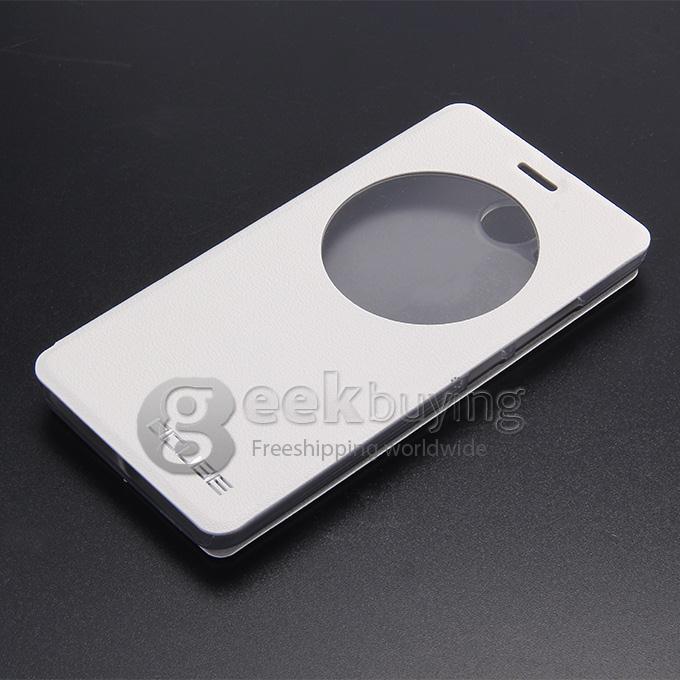 Protective Hard Cover Flip Stand Leather Case for UMI Hammer Smartphone - White