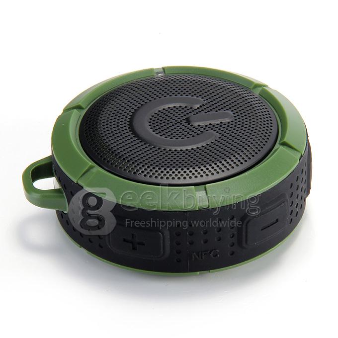 IWO F1 Portable NFC Bluetooth Wireless Speaker IP67 BT4.0 Hifi Stereo Sound Box - Black+Green