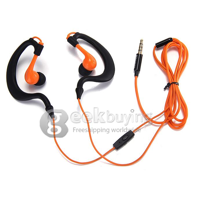 Kimmar KM-R02 3.5mm Plug Sweatproof Stereo Headphone Compatible With iPhone/iPod/other Devices - Orange