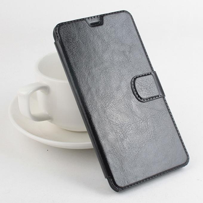Protective Hard Cover Flip Stand Leather Case for MEIZU M2 NOTE (MEILAN NOTE 2) - Black