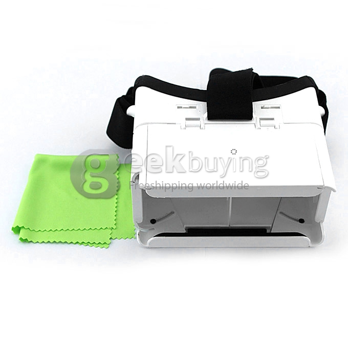 Head Mount 3D Immersive Virtual Reality VR Headset Video Game Cardboard FOV80  IPD Adjustment  for 4-6 inches Smartphones - White