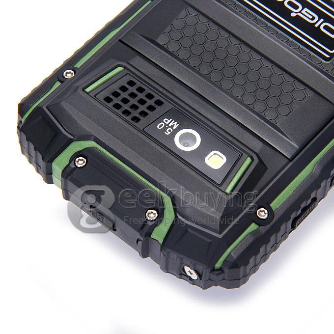 DIGOOR DG1 Plus IP68 Rugged Phone 4.0inch Android 4.4 MTK6582 Quad Core 1.3GHz 1GB 8GB 5.0MP Walkie Talkie Miracast - Green