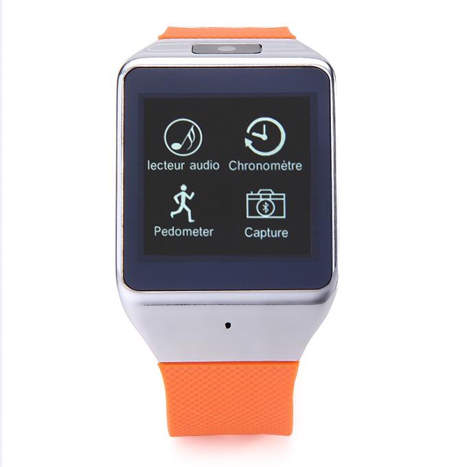 ZF08 Bluetooth Smart Watch with 1.54inch Touch Screen 8GB ROM  2.0MP Camera for Android Smart Phone/Smartwatch - Orange