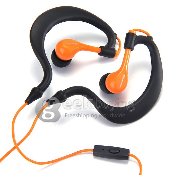 Kimmar KM-R02 3.5mm Plug Sweatproof Stereo Headphone Compatible With iPhone/iPod/other Devices - Orange