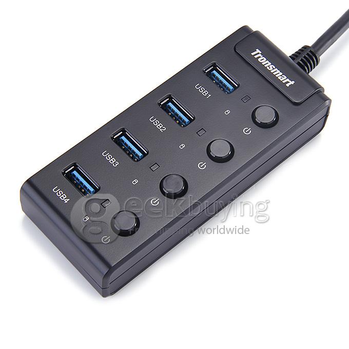 [France Stock]Tronsmart TS-UH4P1 4 Port Portable Super Speed USB Hub With 4 ON/OFF Switch For Travel