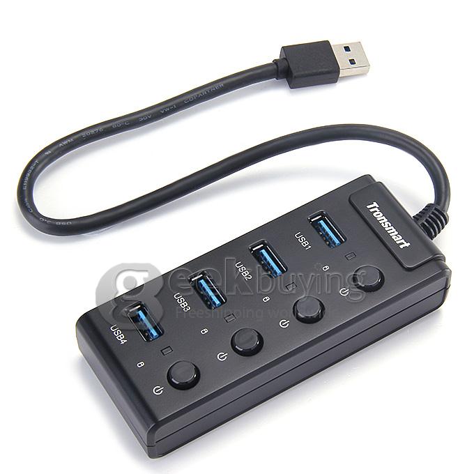 [France Stock]Tronsmart TS-UH4P1 4 Port Portable Super Speed USB Hub With 4 ON/OFF Switch For Travel
