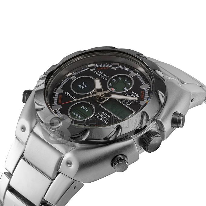 YR WH424 ASJ Multi-function Electronic Men Quartz Sports Watch With LCD Date And Time Display - Black