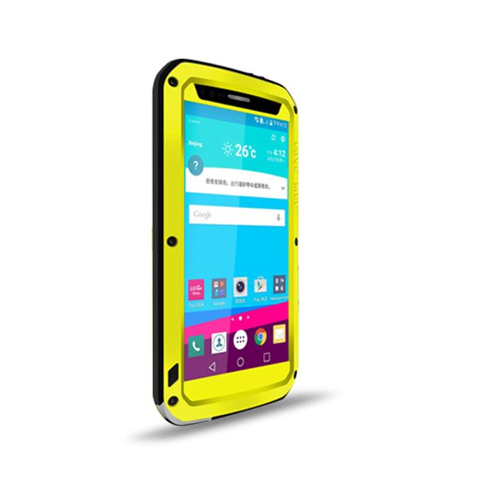 Lovemei Dirt/Snow/Shockproof Powerful Metal Gorilla Glass Cover Case For Nexus LG G4 - Yellow