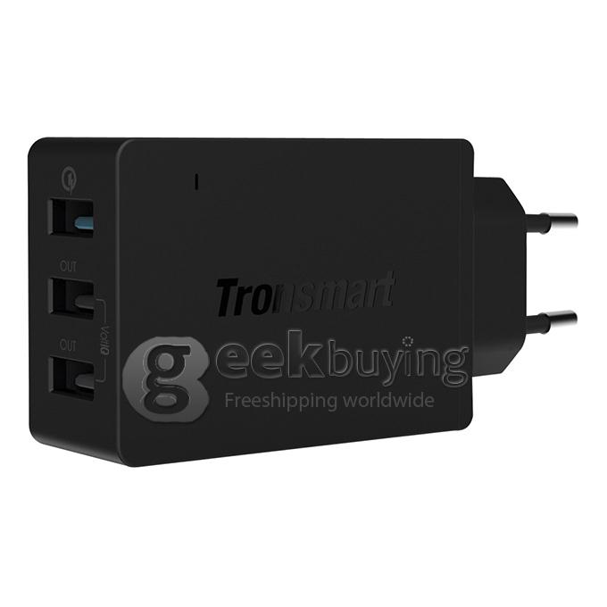 [Spain Stock] Qualcomm Certified Tronsmart Premium Design Quick Charge 2.0 42W 3 Ports Wall Charger for Samsung/Sony/HTC
