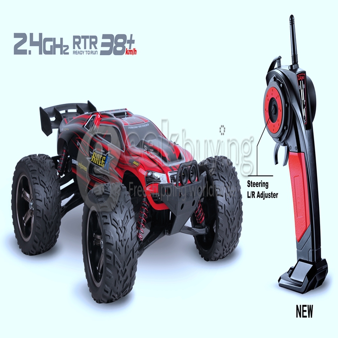 9116 1/12 Brushed RC Monster Truck 2.4GHz 38KM/H High Speed 2WD RTR - Red