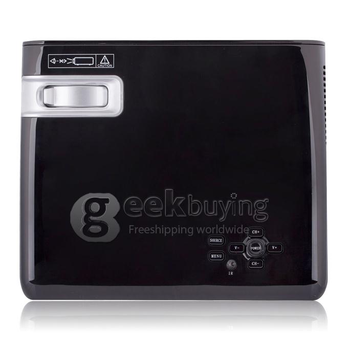 UHAPPY U20 Mini LED Multimedia Projector Portable Projector 60Lux 1080P AV/VGA/USB/SD/HDMI Input For iPhone/iPad - White