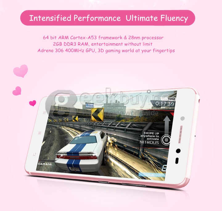 [HK Stock]Lenovo S60 S60W 4G LTE 5.0inch Android 4.4 2GB 8GB Smartphone 64bit Snapdragon 410 Quad Core 13.0MP Miracast - White
