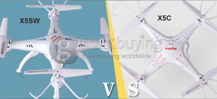 Syma X5SW Explorers 2 Wifi Headless Mode FPV RC Quadcopter 0.3MP Camera 2.4GHz 6-axis 360 Degree Eversion RTF - White
