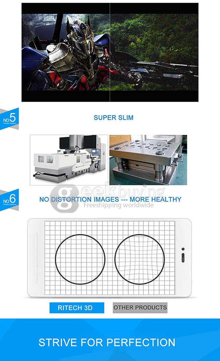 RITECH 3D Magic Box Universal 3D Virtual Reality VR Headset FOV75 Private Theater for 3.5-5.6inches Smartphones
