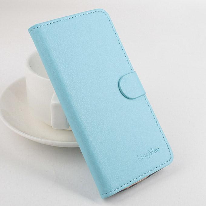 Protective Hard Cover Flip Stand Leather Case for Samsung S6 Edge Smartphone - Blue