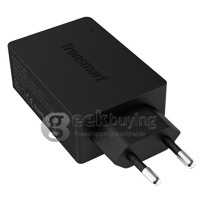 [Spain Stock] Qualcomm Certified Tronsmart Premium Design Quick Charge 2.0 42W 3 Ports Wall Charger for Samsung/Sony/HTC - EU Plug