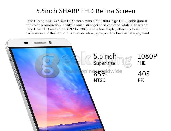 [Package B]LeTV One LeTV x600 /s1 /Le 1 Superphone 5.5 inch FHD 4G LTE Android 5.0 3GB 16GB Smartphone(White) + Soft Case(Transparent) + Tempered Glass