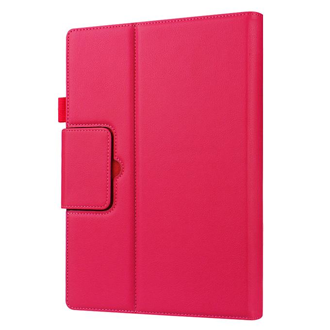 New Folio PU Leather Keyboard Stand Cover Case For 10.8 Inch Microsoft Surface 3 Tablet - Rose Red