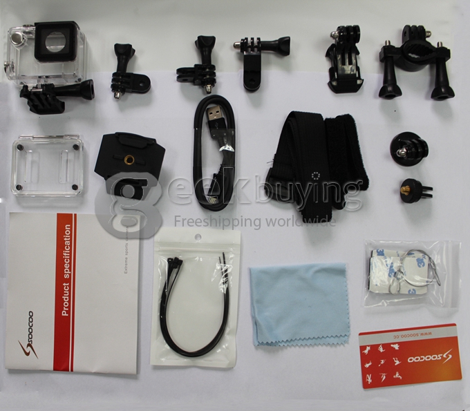 SOOCOO C10 WiFi Action Camera Novatek 96655 1080P 170 Wide Angle Lens Sports HD Camcorder - Silver