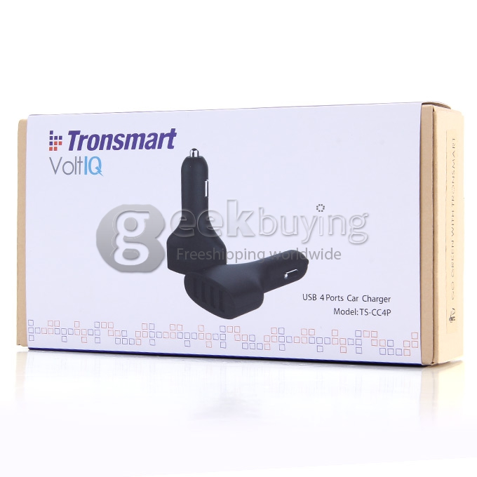 [Qualcomm Certified] Tronsmart Quick Charge 2.0 54W 4 Ports Car Charger for Samsung/ Google Nexus 6/ Sony Xperia/ Xiaomi/ Asus Zenfone 2