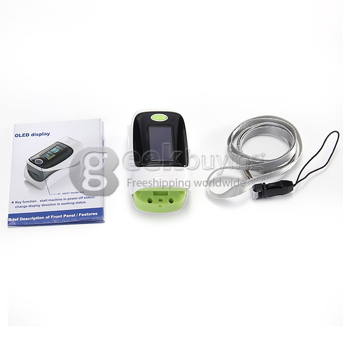 2 In 1 Finggertip Pulse Oximeter Blood Oxygen Device Pluse Rate Oxygen Saturation of Blood LED Display - Green