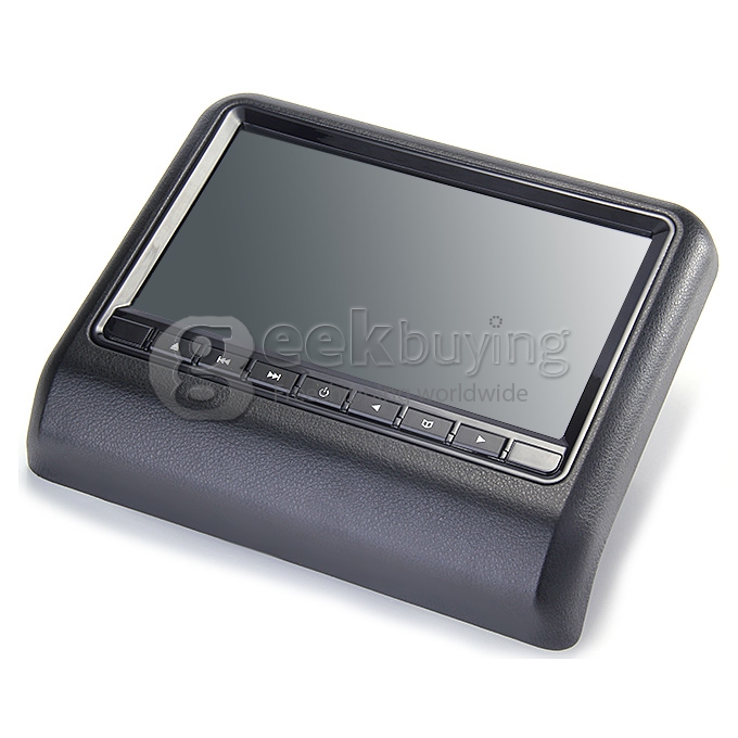 XD9901 9 Inch Digital HD LCD Bracket Car Headrest Monitor CD Games FM DVD Remote Controller Game Pad Function - Black