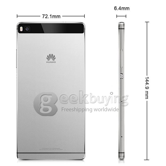 [HK Stock]HUAWEI P8 5.2inch FHD Android 5.0 3GB 16GB 4G LTE Smartphone 0.8mm Narrow Frame Hisilicon Kirin 930 Octa Core 2.0GHz Smart WiFi - Gray