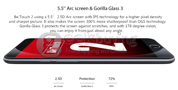 Ulefone Be Touch 2 5.5inch FHD 4G LTE Smartphone Android 5.1 3GB 16GB 64bit MT6752 Octa Core 1.7 GHz 13.0MP - Metal Grey
