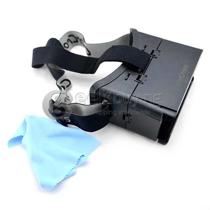 Head Mount 3D Immersive Virtual Reality VR Headset FOV70 Video Game Cardboard IPD & Focus Adjustable for 4-6 inches Smartphones - Black