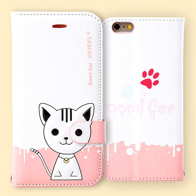 [Wholesale] 10pcs Leiers Domi Cat TPU Leather Case Protective Cover for Apple iPhone 6 Plus 5.5inch - White