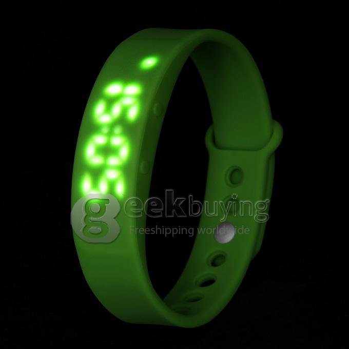 W5 Multifunctional LED USB Smart Bracelet With 3D Pedometer /Sleep Monitor Functions - Green